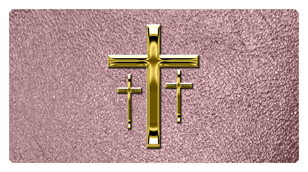 DSC700 517 GD SH OR Gold 3 Crosses Shimmer Orchid Background